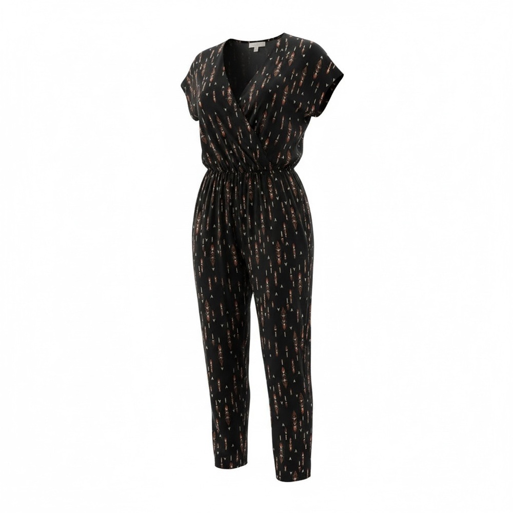 Veronica M Black and Orange Patterned Jumpsuit